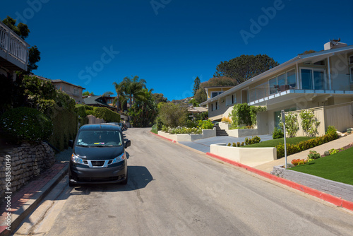 Amazing Street View on the West Coast of USA, Pacific Ocean, the City of Laguna Niguel, California, USA