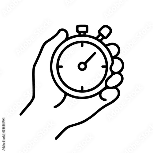 Stopwatch timer chronometer in hand symbolizing precision timekeeping