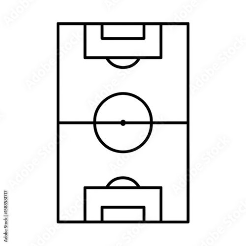 Soccer field layout diagram icon for strategy and tactics