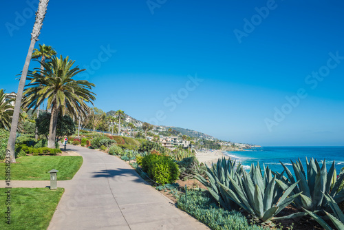 Amazing Landscape View on the West Coast of USA, Pacific Ocean, the City of Laguna Niguel, California, USA