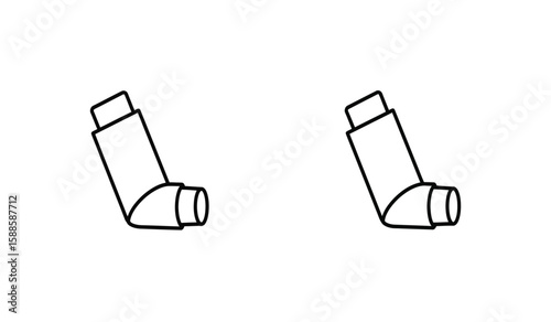 Line Art Illustration of Two Asthma Inhalers for Respiratory Health