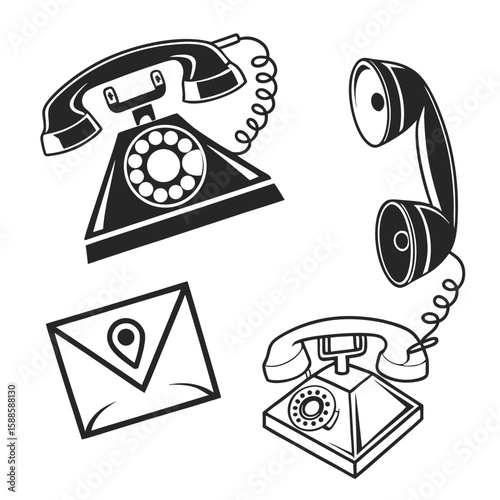 Vintage communication icons