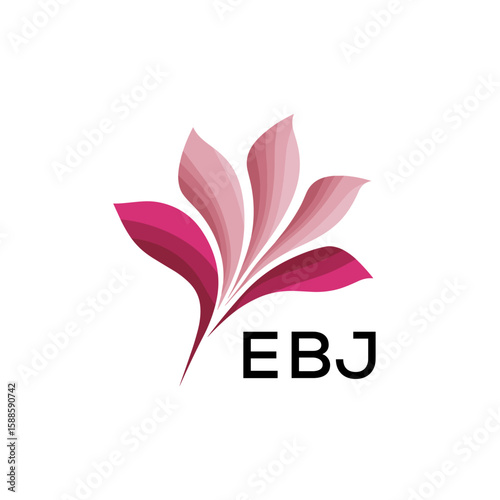 EBJ Modern Floral Abstract Logo Design, EBJ Later Logo, Creative Botanical Brand Identity
