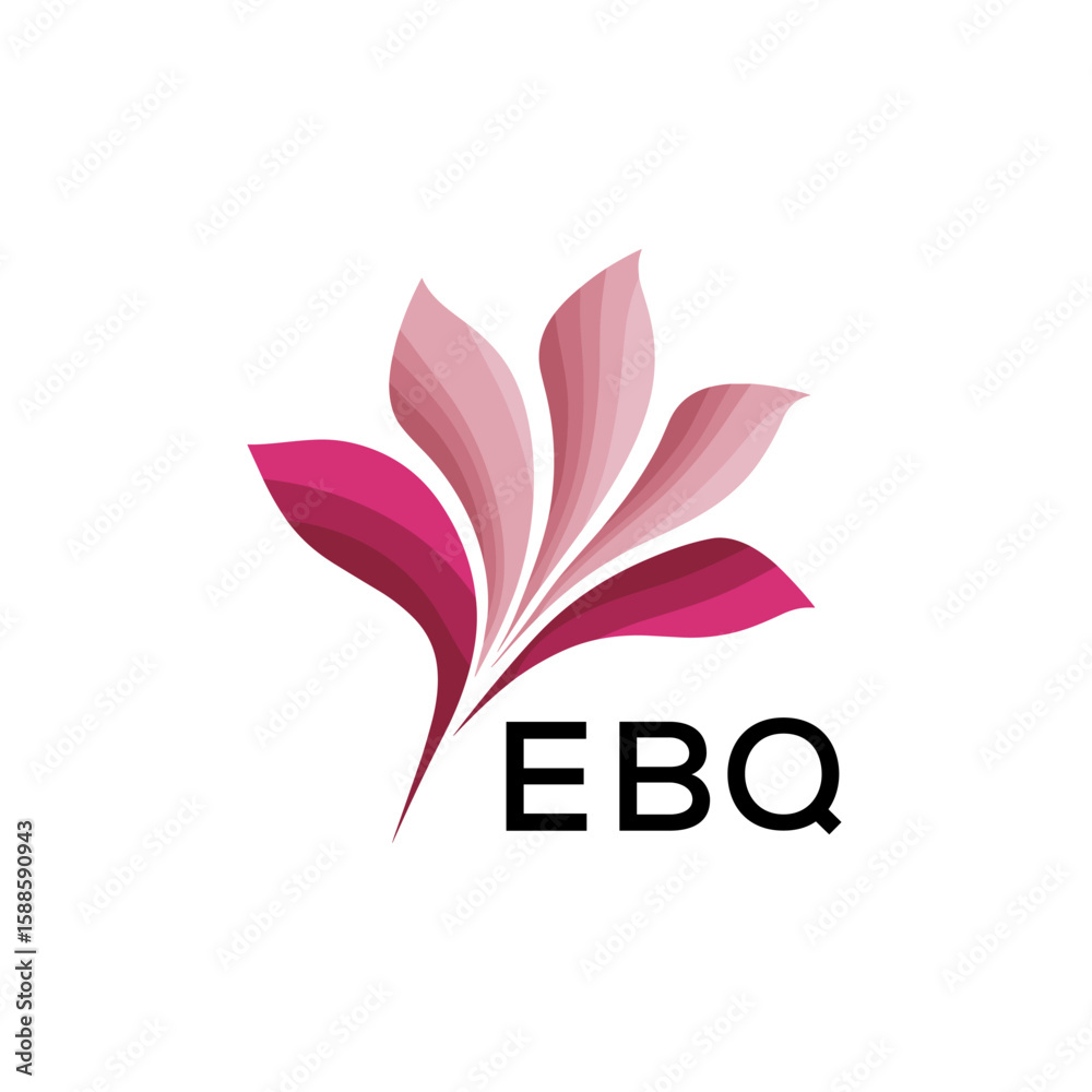 Obraz premium EBQ Modern Floral Abstract Logo Design, EBQ Later Logo, Creative Botanical Brand Identity