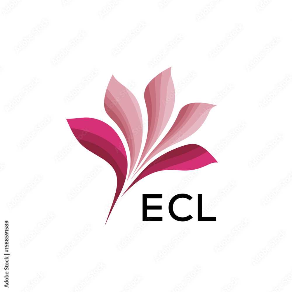 Obraz premium ECL Modern Floral Abstract Logo Design, ECL Later Logo, Creative Botanical Brand Identity 