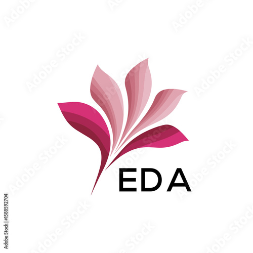 EDA Modern Floral Abstract Logo Design, EDA Later Logo, Creative Botanical Brand Identity
