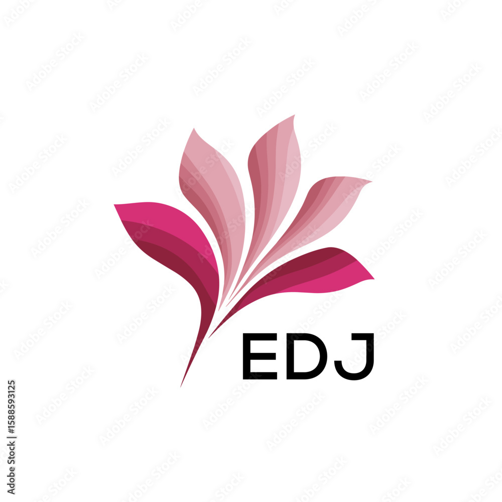 Fototapeta premium EDJ Modern Floral Abstract Logo Design, EDJ Later Logo, Creative Botanical Brand Identity 