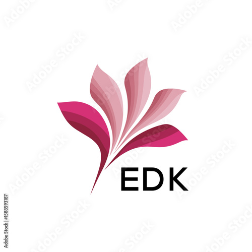 EDK Modern Floral Abstract Logo Design, EDK Later Logo, Creative Botanical Brand Identity
