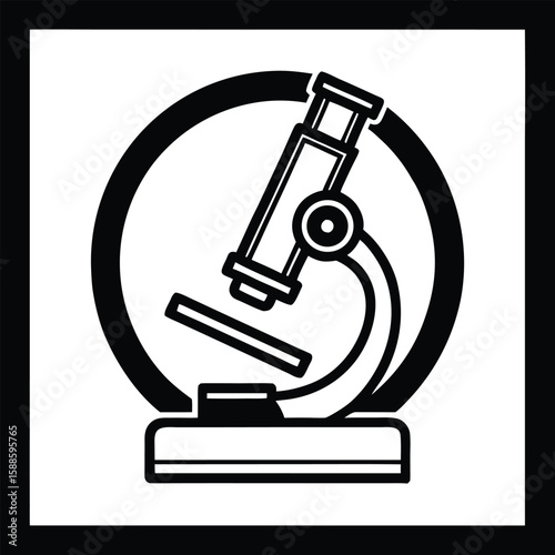 Black microscope scientific instrument laboratory research