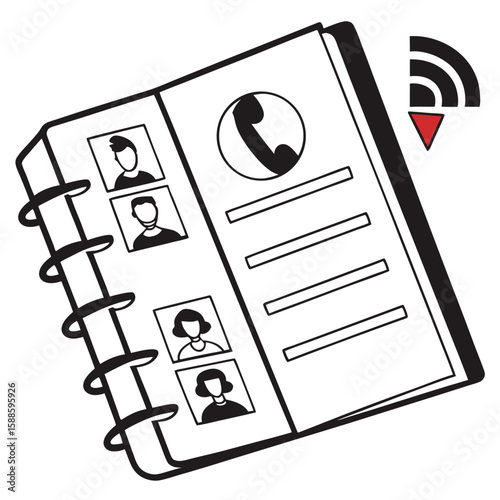 Simple contact list notebook illustration