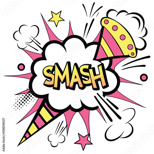 Smash comic book style graphic design