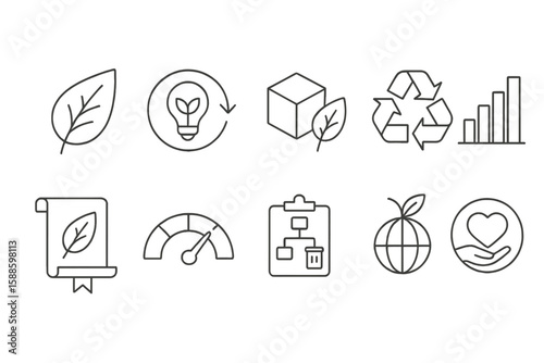 Ecology, environment line icon set. sustainable, renewable energy icons collection