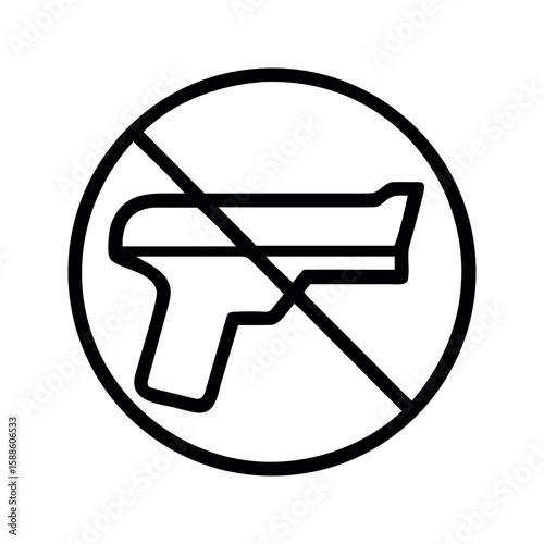 Black gun prohibition symbol on white background prohibited forbidden