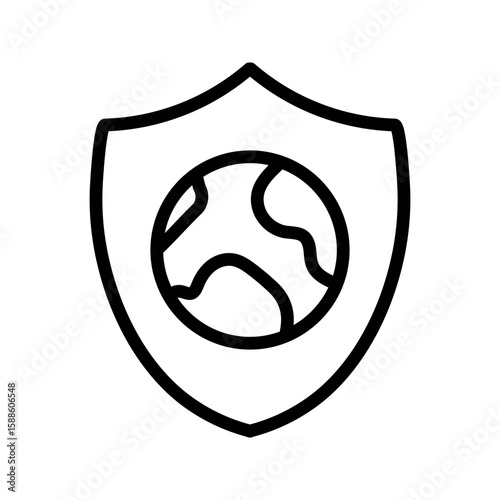 Shield protecting planet earth symbol globe protection