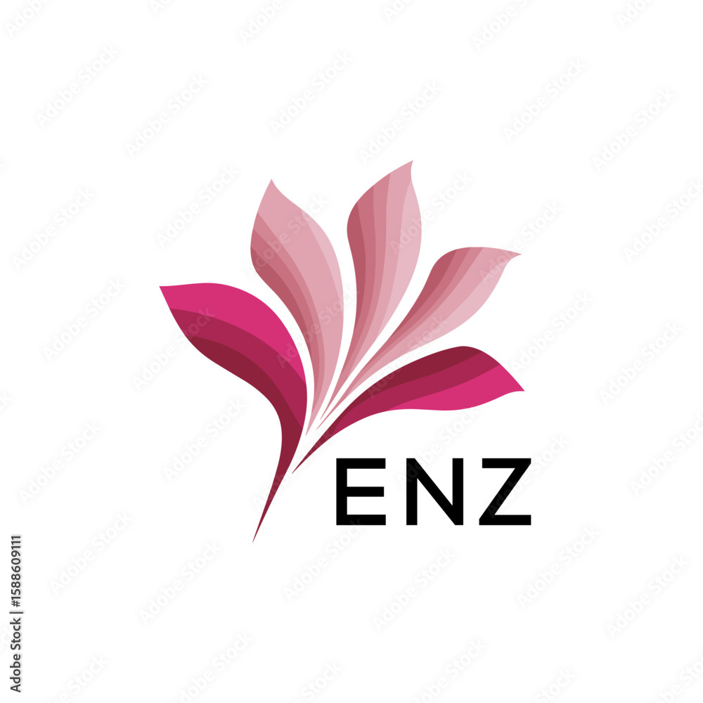 Obraz premium ENZ Modern Floral Abstract Logo Design, ENZ Later Logo, Creative Botanical Brand Identity 