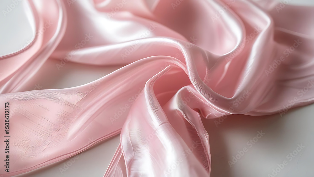 Obraz premium Softly Illuminated Pink Silk with Gentle Folds and Highlights