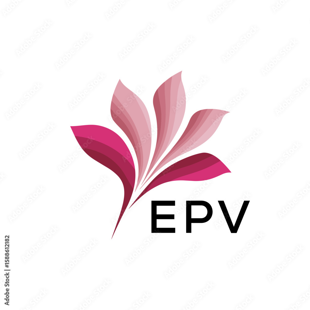Fototapeta premium EPV Modern Floral Abstract Logo Design, EPV Later Logo, Creative Botanical Brand Identity 