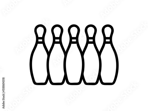 Bowling pins line art vector Bowling pins flat icon vector