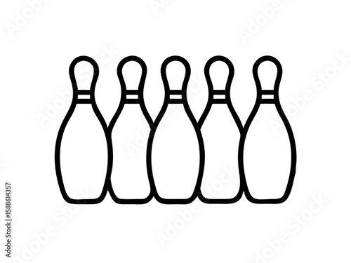 Bowling pins line art vector Bowling pins flat icon vector