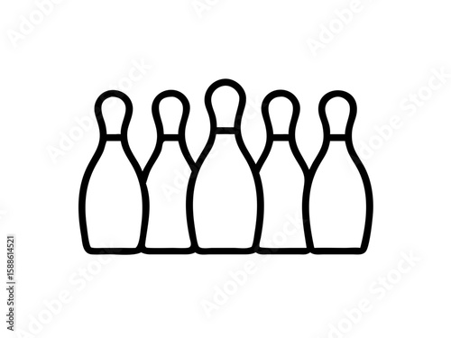 Bowling pins line art vector Bowling pins flat icon vector