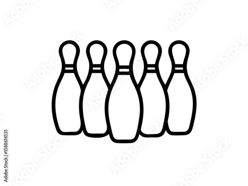 Bowling pins line art vector Bowling pins flat icon vector