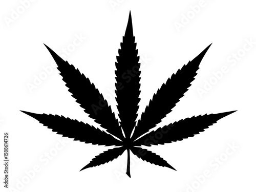 Marijuana cannabis hemp leaf silhouette, Marijuana leaf silhouette vector art