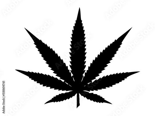 Marijuana cannabis hemp leaf silhouette, Marijuana leaf silhouette vector art