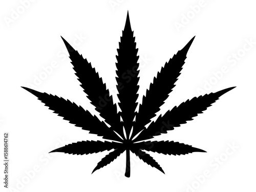 Marijuana cannabis hemp leaf silhouette, Marijuana leaf silhouette vector art