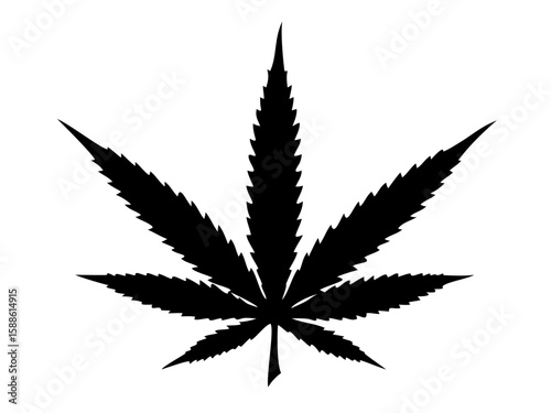 Marijuana cannabis hemp leaf silhouette, Marijuana leaf silhouette vector art