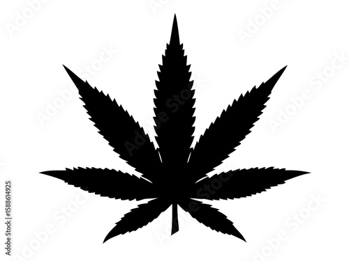 Marijuana cannabis hemp leaf silhouette, Marijuana leaf silhouette vector art