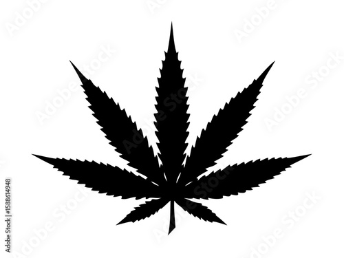 Marijuana cannabis hemp leaf silhouette, Marijuana leaf silhouette vector art