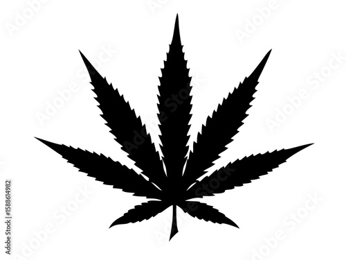 Marijuana cannabis hemp leaf silhouette, Marijuana leaf silhouette vector art