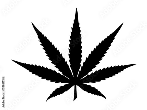 Marijuana cannabis hemp leaf silhouette, Marijuana leaf silhouette vector art