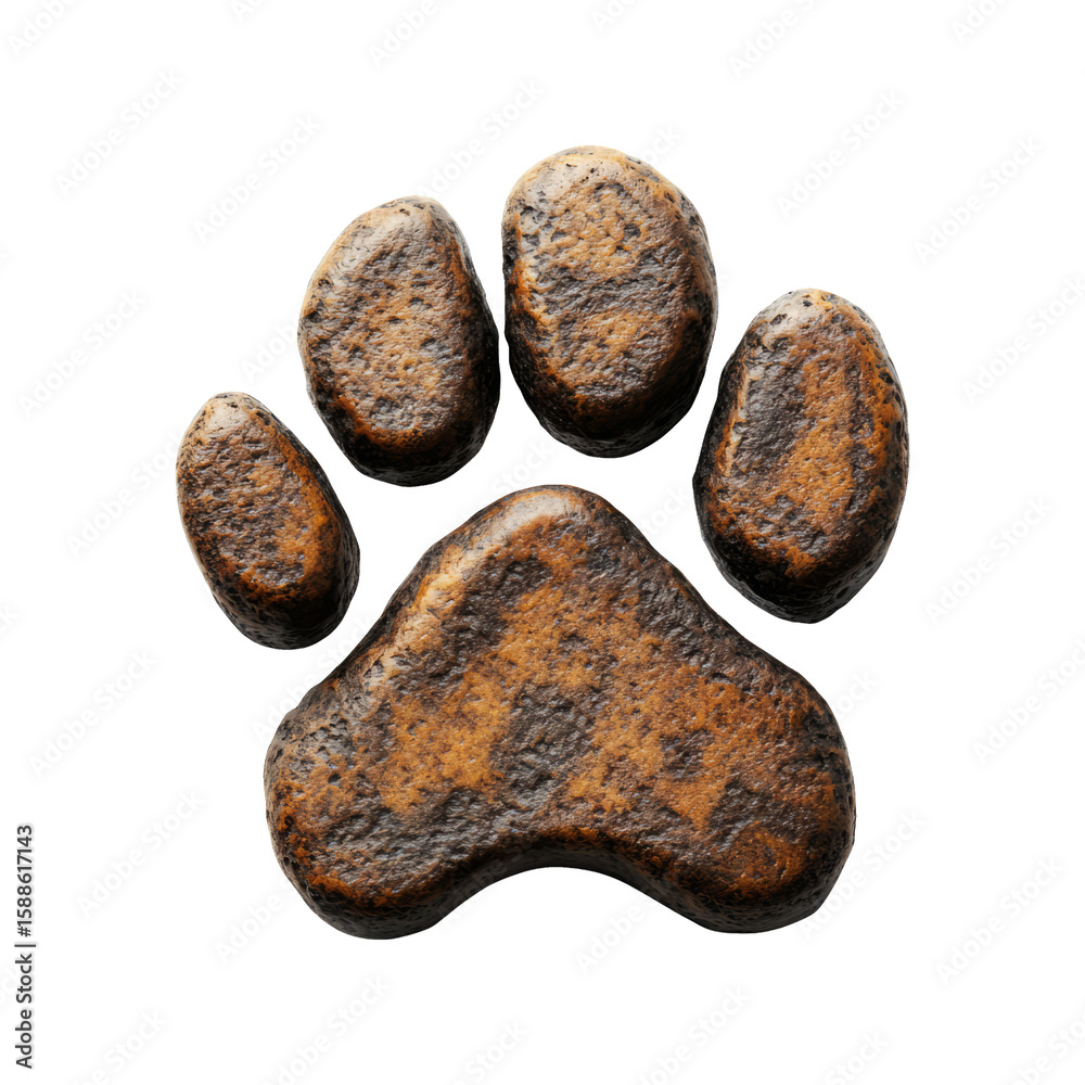 Fototapeta premium Realistic Animal Paw Print Isolated on Transparent Background