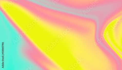 Bright pastel abstract background with fluid gradient in yellow pink and cyan