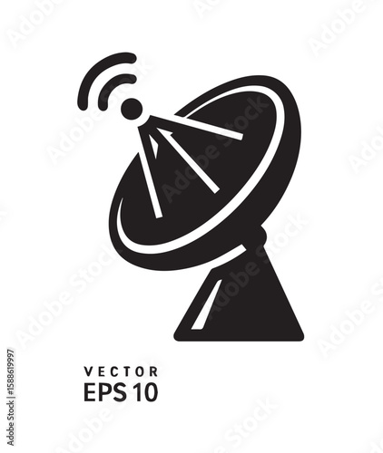 Satellite dish broadcasting signal waves antenna transmission