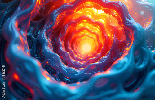 mesmerizing captures swirling vortex abstract colorful shapes layered intricate translucent detail soft natural