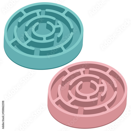 pet slow feeder, Cat and dog blue and pink slow Feeding Bowls.