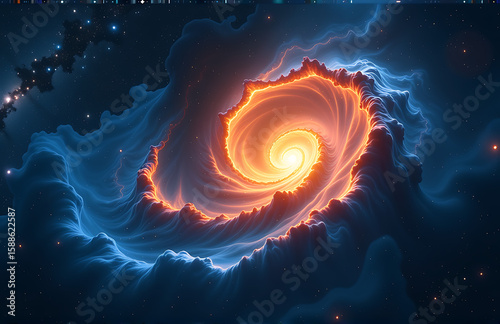 majestic vibrant spiral nebula glows intensely velvety darkness space ethereal tendrils stretching towards