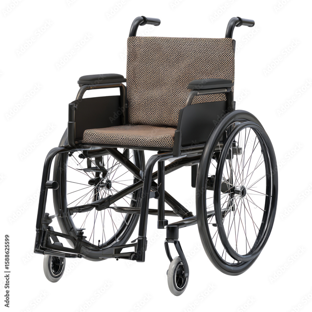 Fototapeta premium Isolated Transparent Wheelchair on a White Background