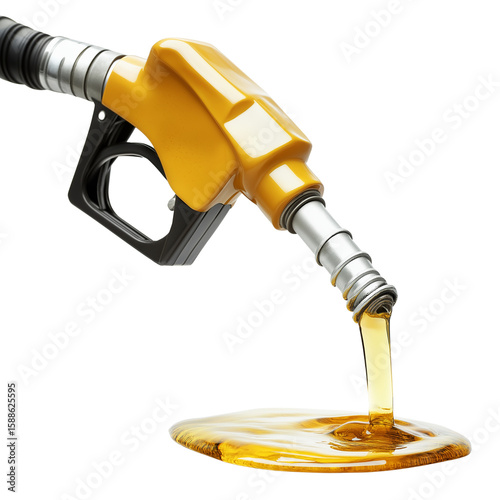 Gasoline Liquid Splash from Dispenser Isolated Clipart PNG