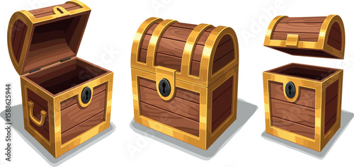 
Open and close wooden chest