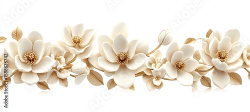 Elegant Floral Arrangement in a Serene Botanical Studio Showcasing Exquisite White Flowers