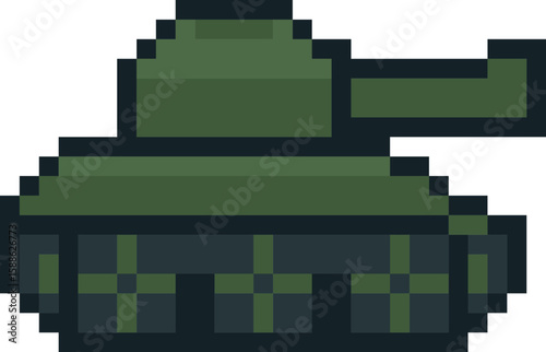 pixel illustration of tank