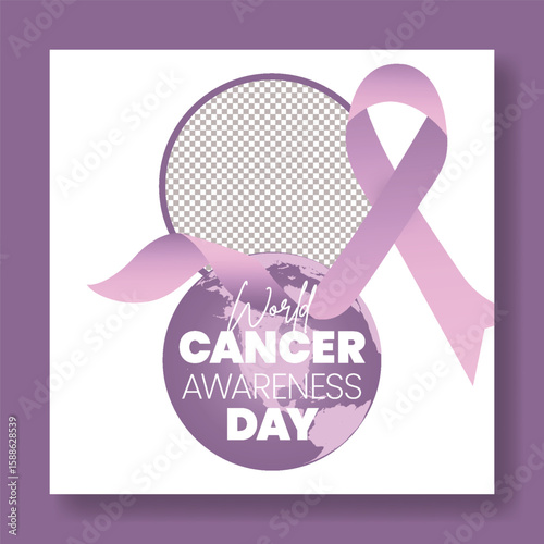 Editable National Cancer Awareness Day social media post banner, square flyer, or poster vector template