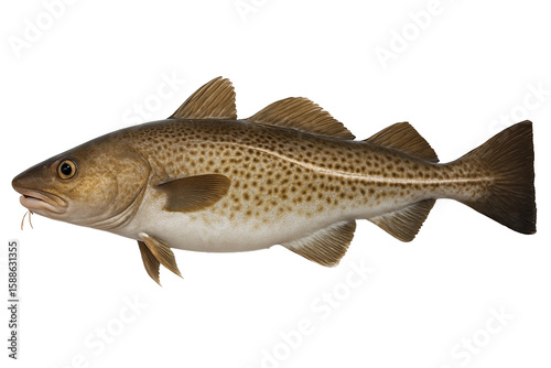 Atlantic COD Fish isolated on transparent background