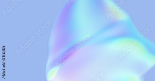 Holographic Iridescent Pastel Gradient Background with Fluid Abstract Shapes
