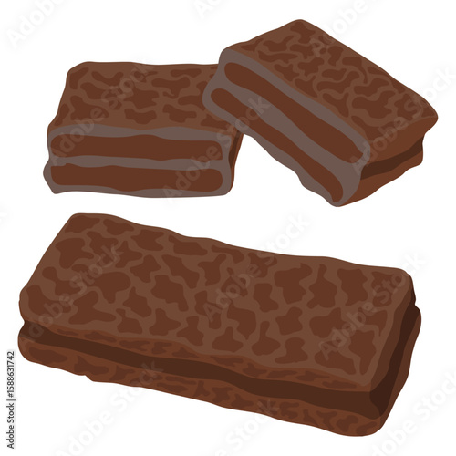 tim tam chocolate vector drawing.