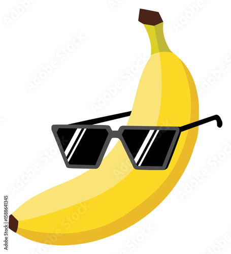 Yellow Banana with Stylish Sunglasses Graphic