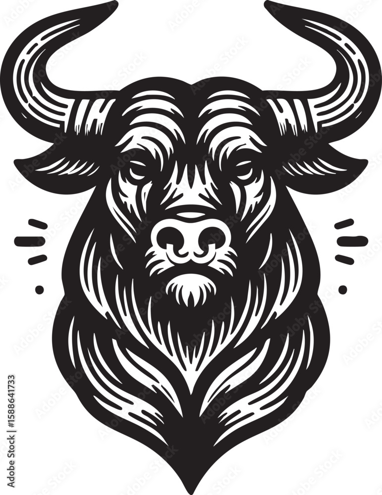 Obraz premium Stylized Bull Head Mascot Logo Vector